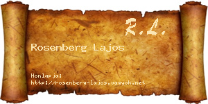Rosenberg Lajos névjegykártya
